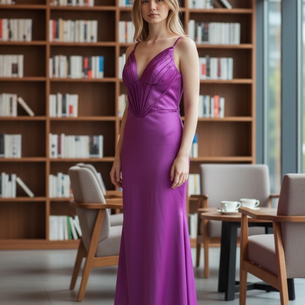 Elegant Purple Evening Gown NWT